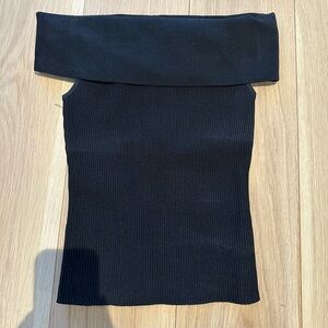 New Aritzia babaton black sculpt knit off the shoulder top